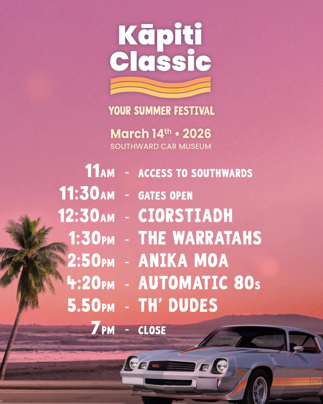 Kāpiti Classic 2026 Schedule